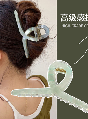 醋酸抓夹大号鲨鱼夹子后脑勺盘发发抓发量多轻便高级感不坠头发夹
