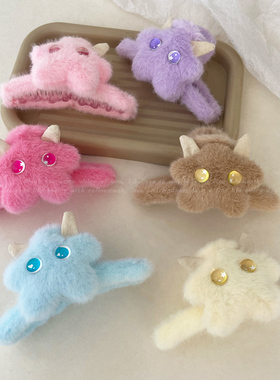 小怪兽搞怪卡通抓夹可爱大号鲨鱼夹后脑勺盘发发抓丑萌发夹女头饰