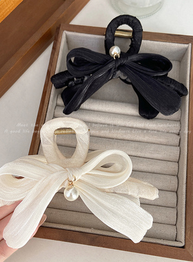 法式慵懒高级感蝴蝶结抓夹