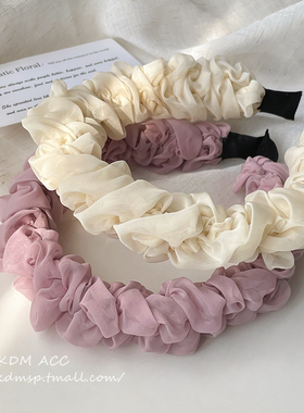 高级感发箍女高颅顶褶皱头箍复古法式网红压发2023年新款发卡头饰