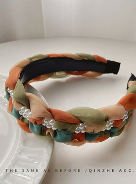 发卡发箍女夏季发捆森系仙美网红2023年新款宽边压发外出头箍头饰