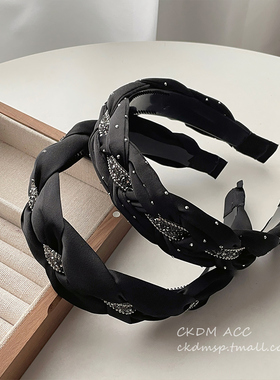 发卡发箍女款黑色高颅顶头箍发捆压发防滑2023网红新款高级感发饰