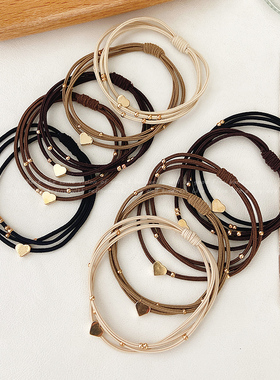 爱心头绳扎马尾皮筋扎头发绳高弹力耐用简约绑头发发圈丸子头头饰