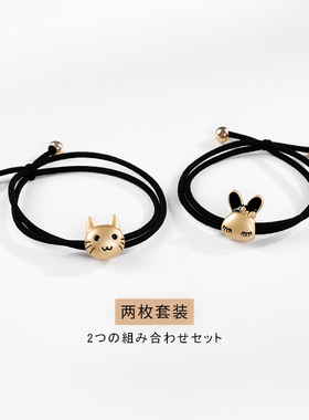 日系可爱猫咪小兔头绳女后脑勺扎头发发绳皮筋皮套高弹力耐用头饰