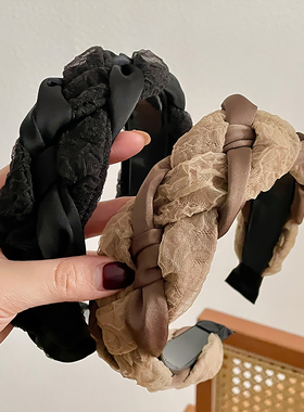 2023年新款头箍女款网红高颅顶发箍外出百搭复古发带宽边发捆发饰