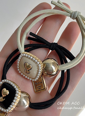 小香风法式发圈女生高端气质皮套头绳新款高级感发绳橡皮筋扎头发