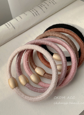 简约金属加粗发圈头绳女秋冬新款高弹力发绳高级感扎头发皮套发饰