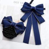 领花女职业头花套装 银行酒店邮政工装 领结制服衬衣系带蝴蝶结领饰