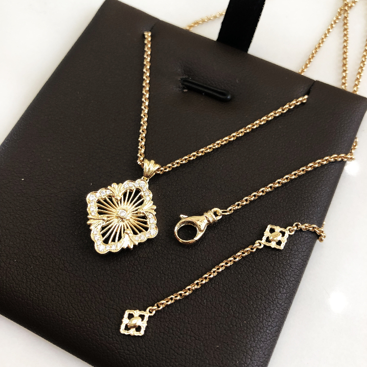 18K金布契拉opera复古满钻项链