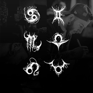 两张新款星座草本纹身贴纸防水男持久手指洗不掉半永久高级感刺青