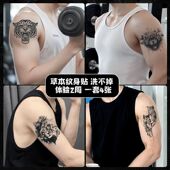 霸气老虎头草本纹身贴男防水持久不反光高级感仿真刺青手臂纹身贴