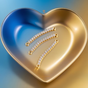 进口真锆爪钻DIY配件系列（八）铜镀真金底diy锆石配件-双吊方链