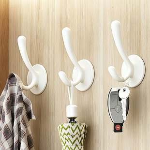 法式白色高级感挂衣架单个衣服挂钩进门打孔固定入户门上墙挂衣钩