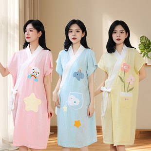 可穿式浴巾女士浴袍夏季纯棉纱布薄款大人比全棉吸水速干2024新款