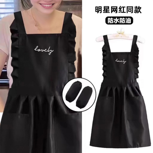 韩式围裙厨房家用2025新款防油防水女做饭专用高级感透气不闷热