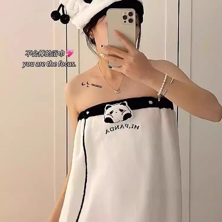 熊猫浴巾学生宿舍三件套可爱少女高中生住校洗澡毛巾干发帽浴袍,居家布艺,浴巾,淘宝优惠券,粉丝福利购,淘宝优惠卷