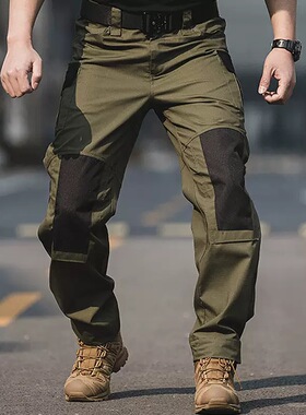 唤龙强袭户外直筒战术长裤男防泼水工装裤城市通勤作训裤子