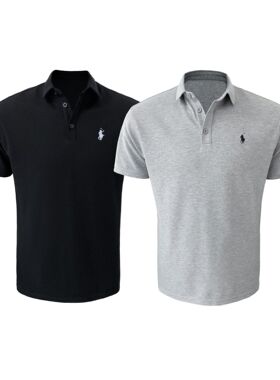 AUTICUP 美式索罗娜小马刺绣polo衫珠地棉宽松百搭基础打底衫T恤