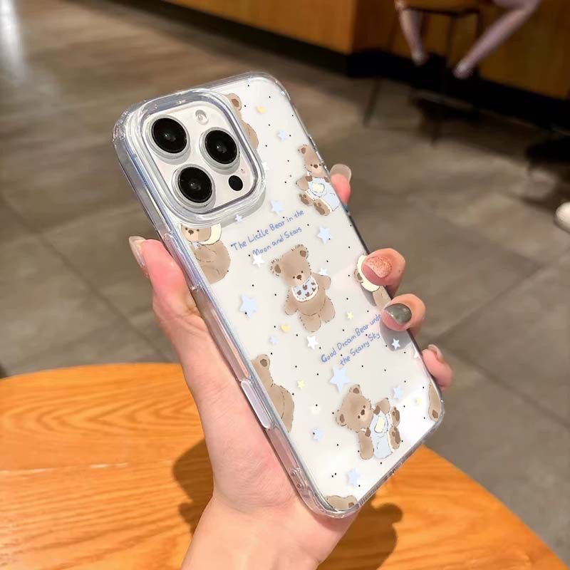 新款17 AI按键全包新梦小熊适用于iPhone16PROMAX手机壳苹果15保护壳14大孔13可爱12防摔11透明男女软边硬背
