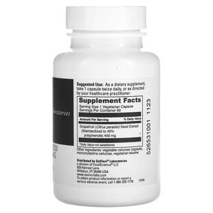 Da物Vici Labonratoriesof Vermont,葡DHG萄柚籽提 取，400 毫克