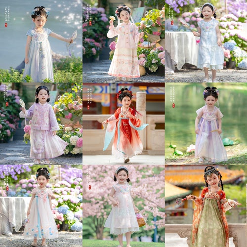 萌乎新款汉服女童古装表演襦裙