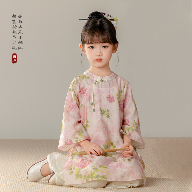 萌乎若璃女童汉服春秋两件套图片