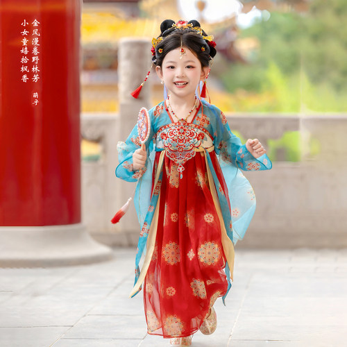 萌乎高端新款汉服女童仙气连衣裙
