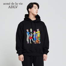 adlv卫衣男女同款春秋季新款好朋友抽绳连帽上衣官方韩国潮牌个性