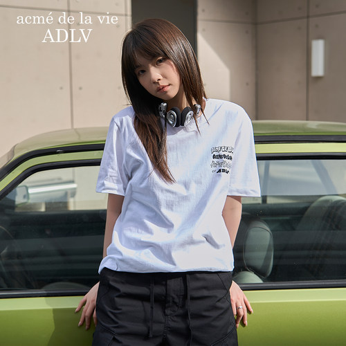 ADLV字母印花图案纯棉短袖T恤