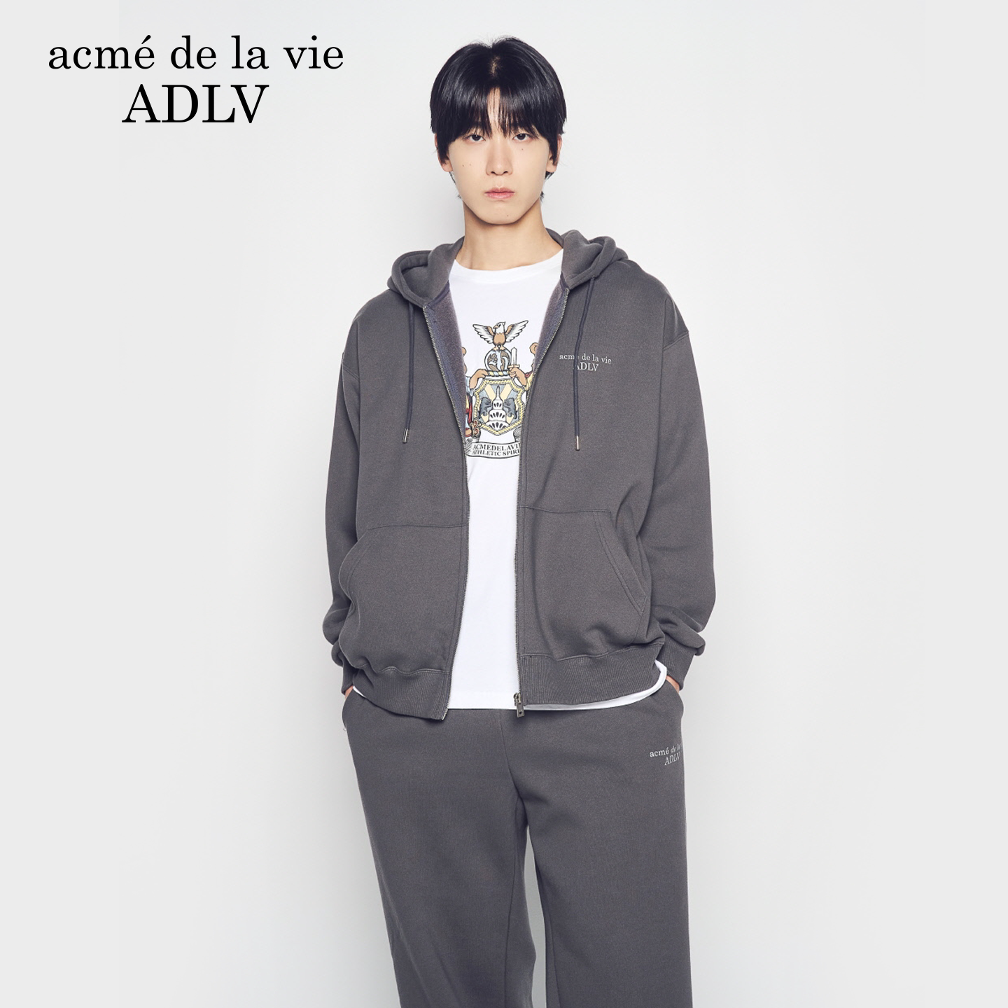 ADLV字母印花连帽卫衣外套男女秋冬加绒加厚宽松休闲上衣潮流潮牌