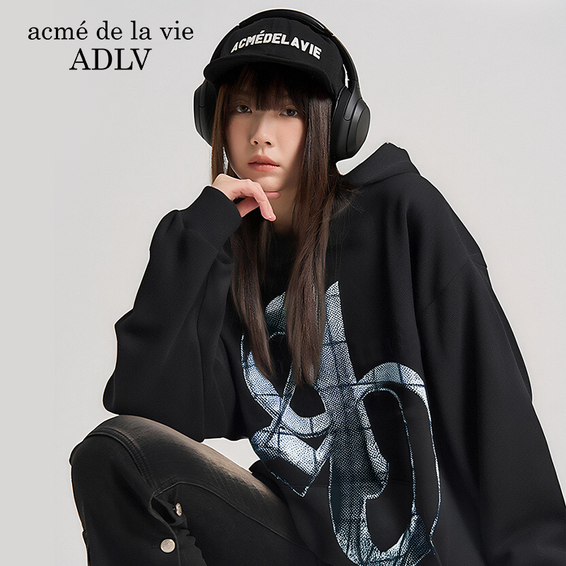 ADLV艺术图案印花连帽卫衣