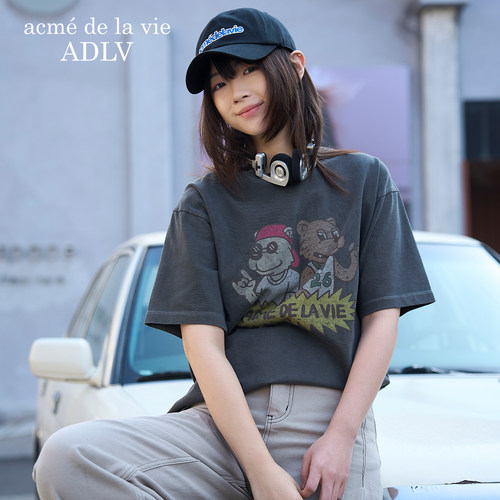 ADLV水洗印花短袖T恤男女同款