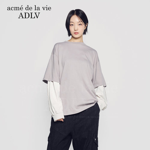 ADLV字母印花图案长袖T恤