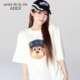 ADLV崔叡娜YENA同款 3D立体AC熊脸短袖 男女士T恤韩国潮流潮牌上衣