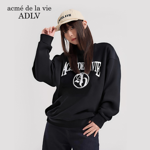 ADLV简约LOGO印花圆领卫衣