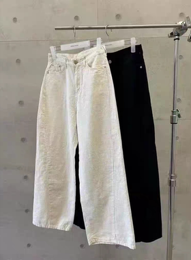 现～韩国东大门atmosphere2025夏季新款简约时尚百搭亚麻休闲长裤