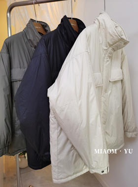 现～韩国东大门正品新款mohhe25冬简约百搭宽松柔软中长款棉服女