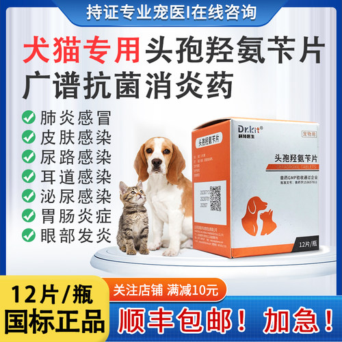 头孢羟氨苄片宠物狗狗猫咪用消炎