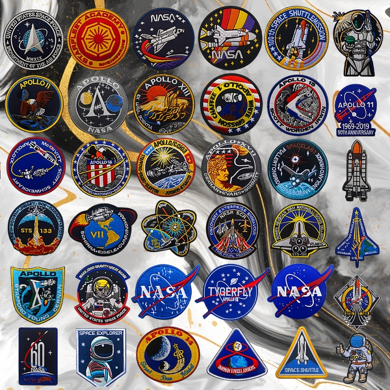 美国宇航局全刺绣徽章阿波罗计划魔术贴 NASA臂章贴DIY缝纫补丁贴