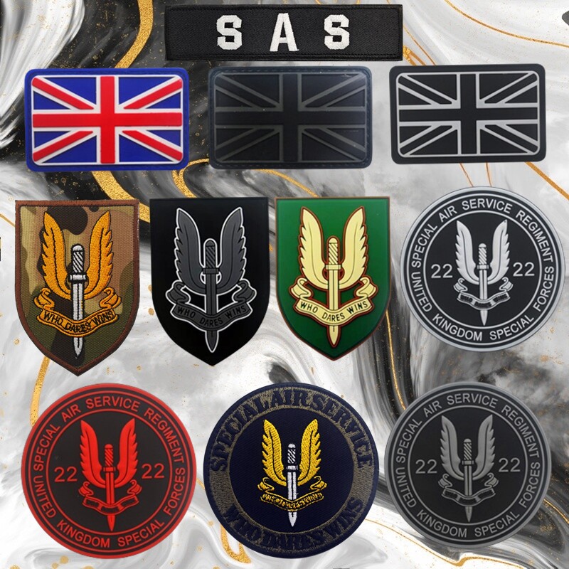 SAS英国第22特别空勤团PVC魔术贴徽章战术旗帜臂章彩虹六号背包贴