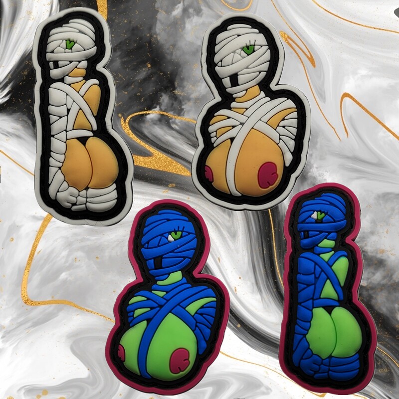 SM性感木乃伊魔术贴徽章 防水PVC臂章战术马甲士气章迷你户外包贴