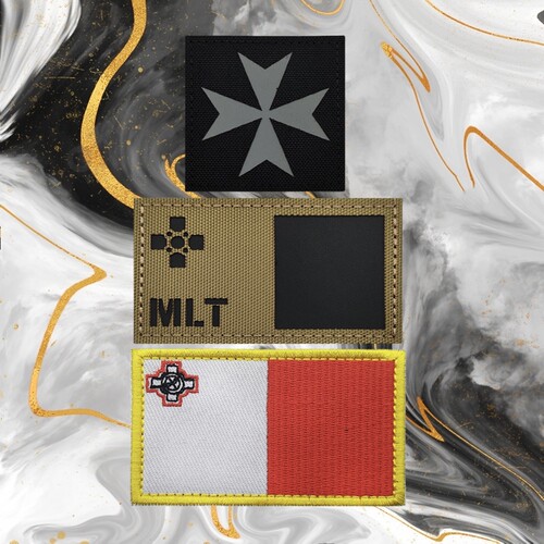马耳他旗帜徽章Malta flag刺绣魔术贴士气章反光臂章战术背心配饰