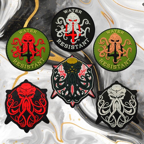 克苏鲁神话徽章 PVC立体魔术贴徽章海洋章鱼怪臂章战术背包士气章
