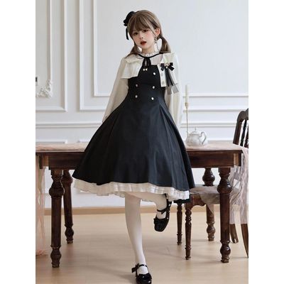 星象调查员 Lolita洛丽塔 外搭开衫+八片裁拼色jsk套装裙连衣裙女