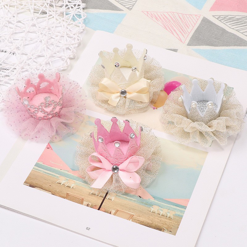 满15元包邮婴儿发带立体皇冠发饰女宝宝百天周岁拍照公主弹性发箍