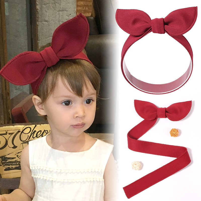 婴幼儿发带可调节立体蝴蝶结韩国发饰女宝宝头带拍照儿童发箍头花