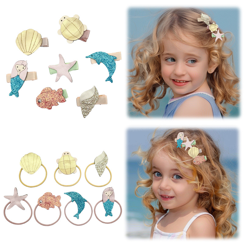 满15元包邮 儿童发绳发夹 海洋世界动物刘海夹 婴儿发卡 宝宝头绳