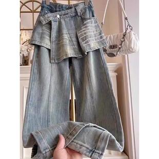 欧货重磅2025年夏季新款女装蓝色串珠牛仔裤高级感穿搭漂亮下装夏