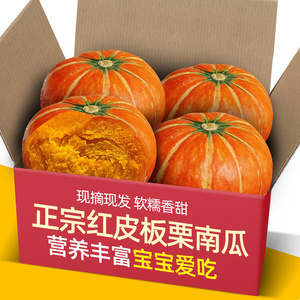正宗山东红皮板栗味南瓜黄圆南瓜金瓜金丝南瓜南瓜新鲜贝贝小南瓜