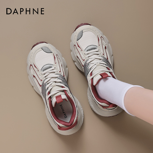 达芙妮厚底老爹鞋女2026春季新款增高户外软底不累脚轻便运动鞋子